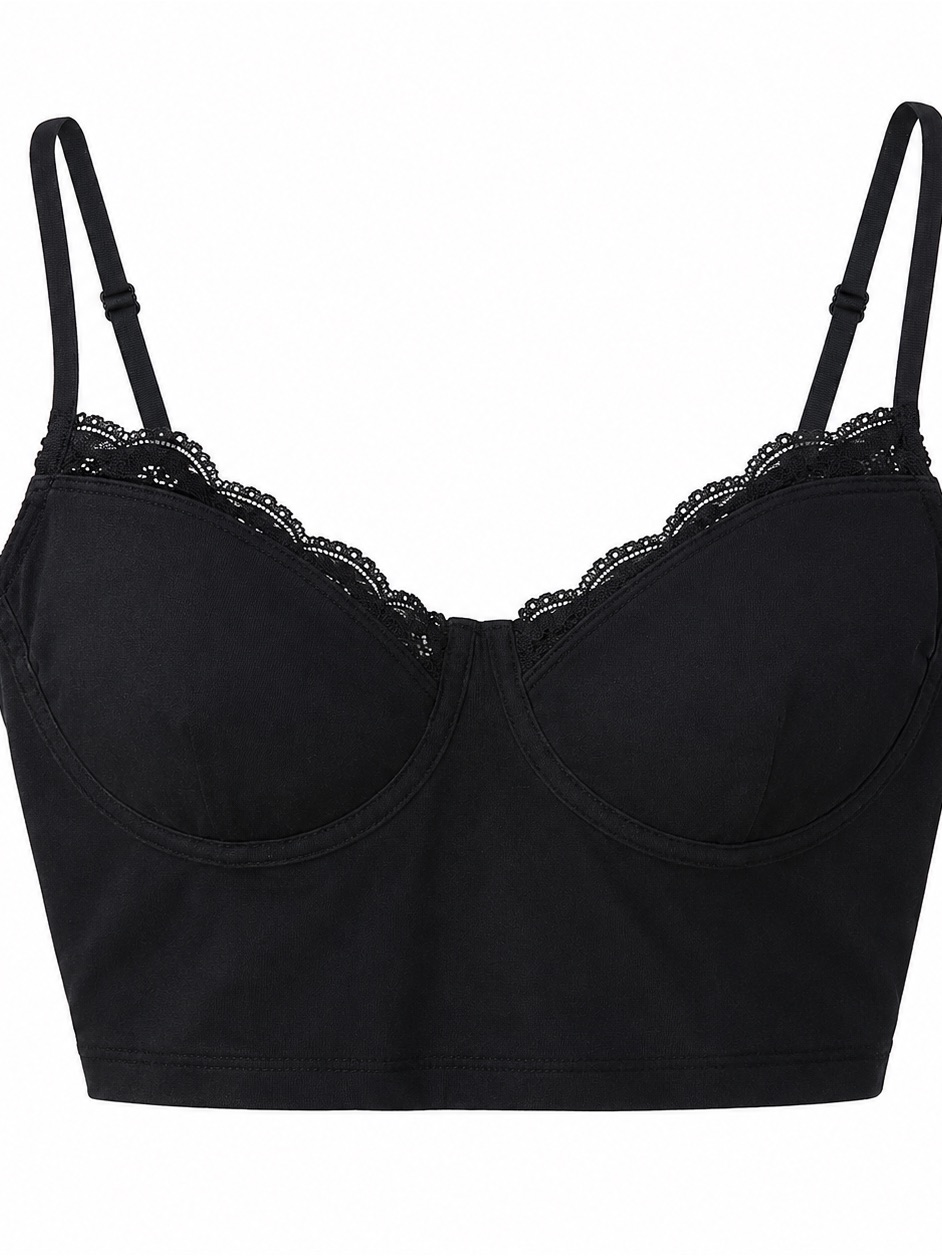 Aerie Black Lace Trim Bralette Womens Size Medium